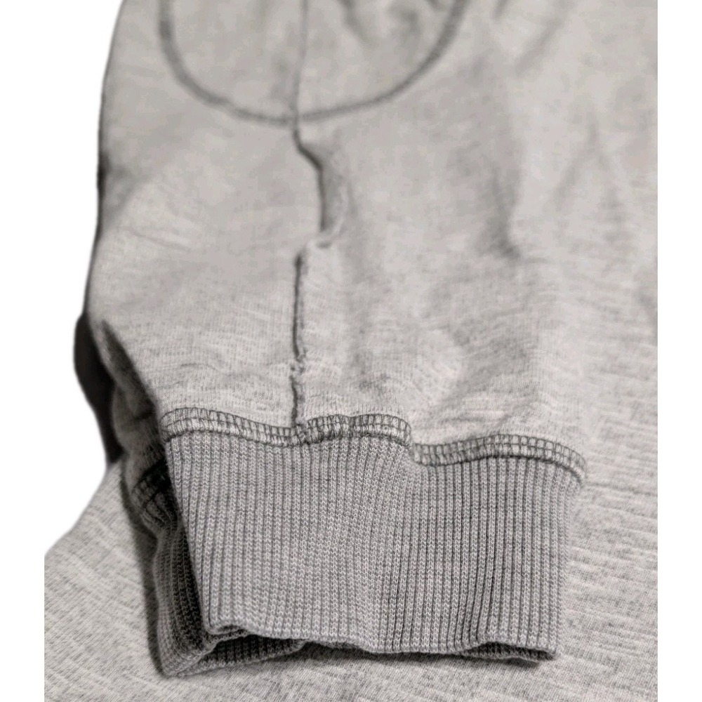 Carbon2Cobalt Thermal Henley Shirt Mens Medium Gray Long Sleeve Elbow Patch - Picture 3 of 8